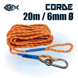 Aimant 360° 600kg avec coque de protection + corde pour la pêche à