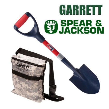 Pack comprend une pelle Spear and Jackson et une sacoche à trouvailles Garrett
