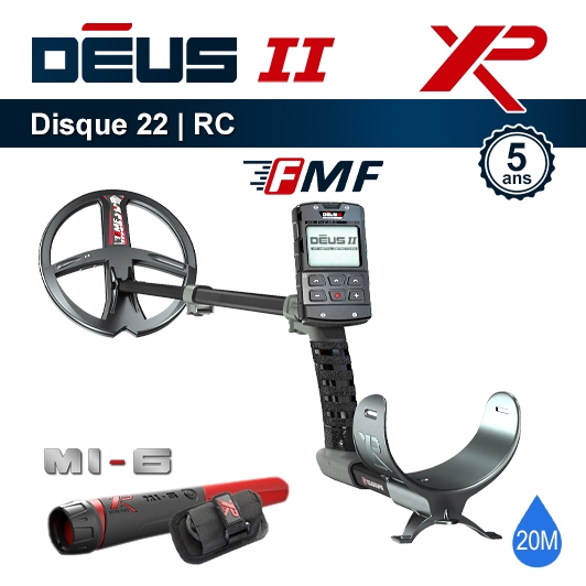 Detecteur de metaux XP Deus 2 RC avec disque de 22 cm et Pointer MI-6